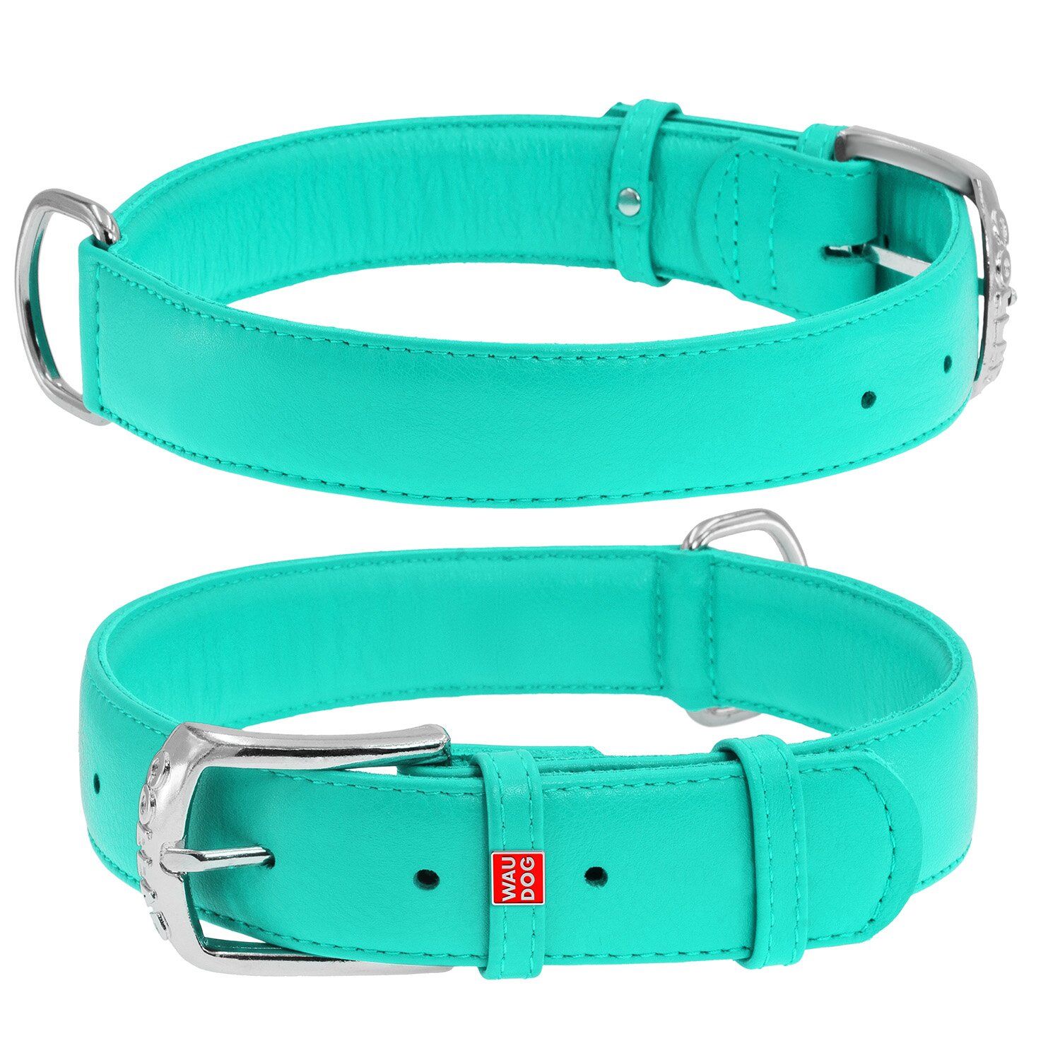 Wau Dog Ogrlica Glamour WD Zelena 30-39cm/20mm