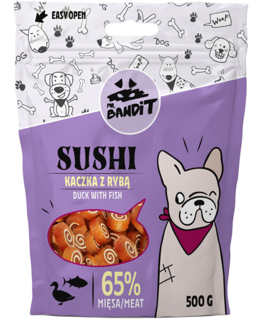 Mr.Bandit Dog Sushi Pacetina&Riba 80g