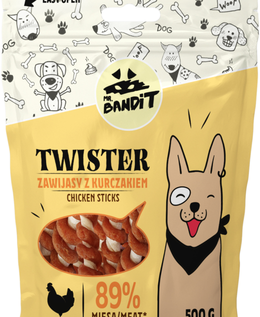 Mr. Bandit Dog Twister chicken stic.80g