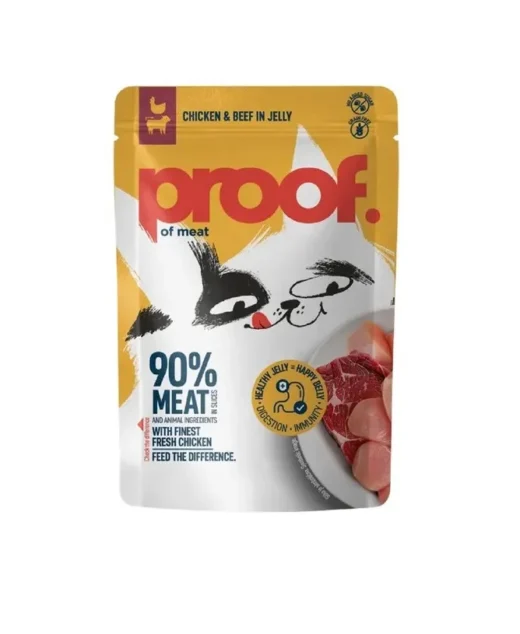 AW 85gr Proof Sosic Piletina i govedina u želeu CAT 90% mesa