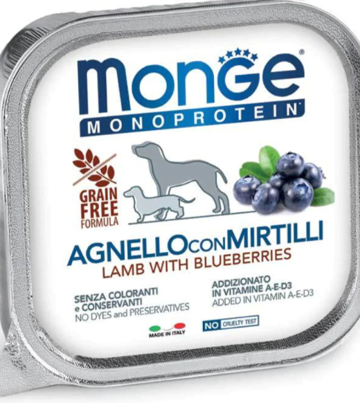 Monge Dog fruit pasteta jagnje/borovnica 150gr