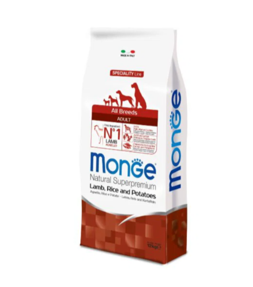 Monge Dog Adult All breeds Monoprotein Jagnjetina&Riza 12kg