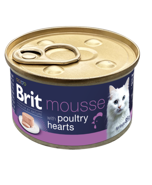 BT 85gr Brit Premium by Nature Cat Mousse with Poultry hearts