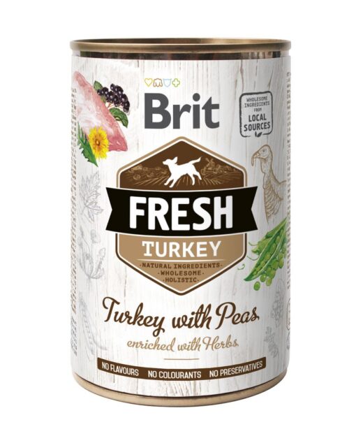 BT 400gr Brit Fresh Dog Turkey with Peas
